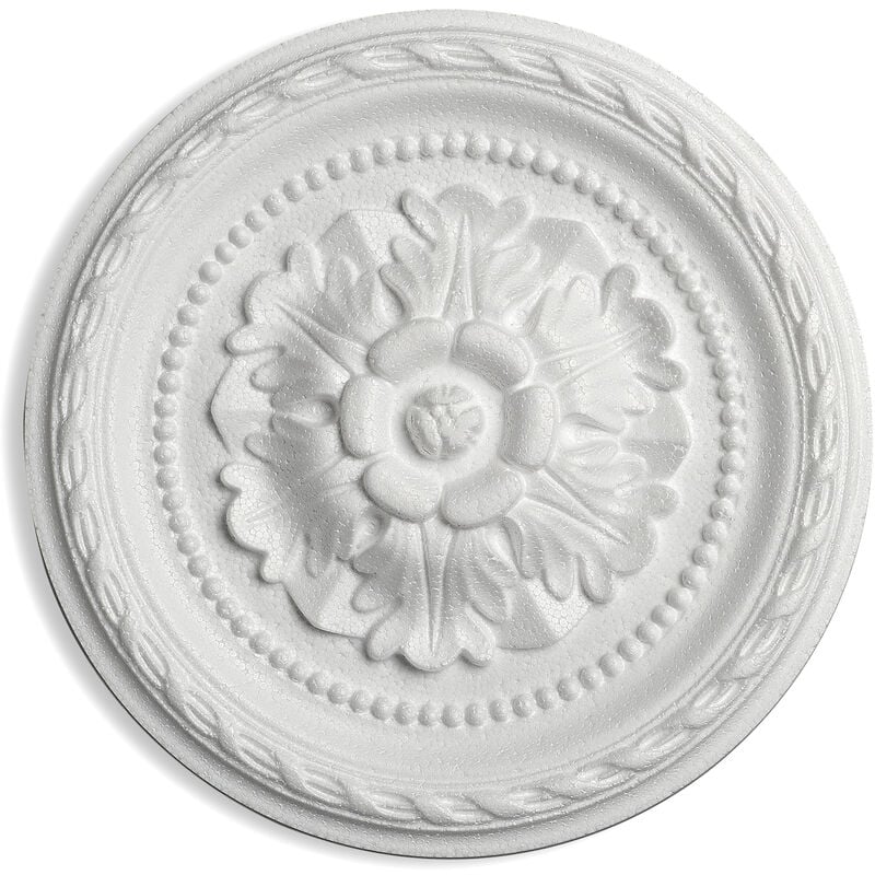 Rosace Danielle ø 30 cm - polystyrène - blanc - 1 pce - Blanc - Decosa