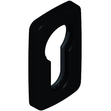 Rosace de cylindre rectangulaire adhésive en résine avec joint d'étanchéité DS7156 noir RAL 9005 - LA CROISEE DS