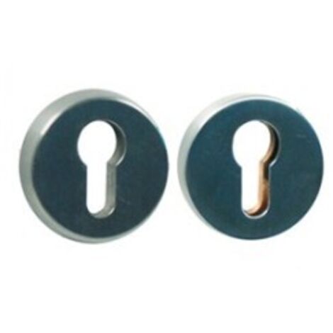 Rosace de protection pour porte en bois nickelé Ø53mm