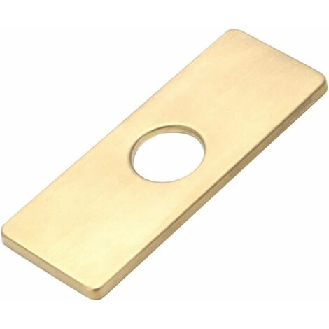 Rosace de robinet rectangulaire pour robinets de lavabo de salle de bain avec trous en acier inoxydable - Plaque de remplacement(or)