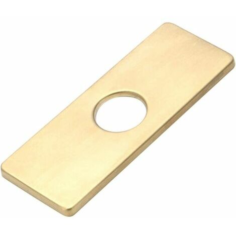 Rosace de robinet rectangulaire pour robinets de lavabo de salle de bain avec trous en acier inoxydable - Plaque de remplacement(or)