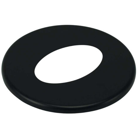 Rosace DN 150 mm pour plafond incliné à 45° peint noir tuyau de fumée pellet