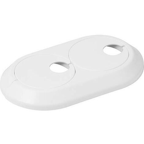 Rosace double excentrique 15mm plastique blanc, ajustable
