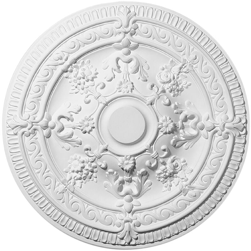 DECOSA Rosace Elena - Ø 66 cm - polystyrène - blanc - 2 pces