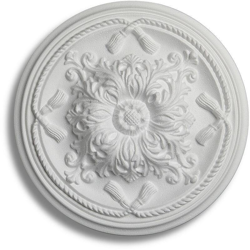 Rosace Esmeralda ø 45 cm - polystyrène - blanc - 1 pce - Blanc - Decosa
