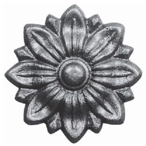 Rosace fleur en fonte - Diamètre100mm - Fer forgé à visser avec taraudage M5 (4,2mm) -