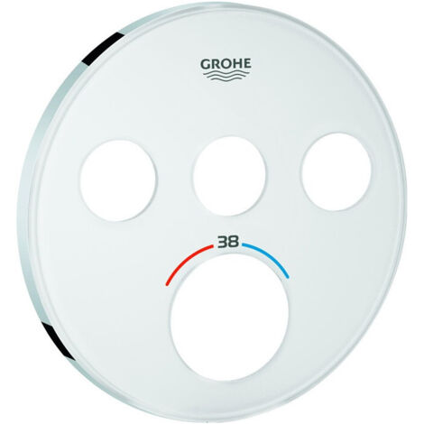 Rosace Grohe 49036 pour SmartControl UP-THM rond avec 3 ASV moon white