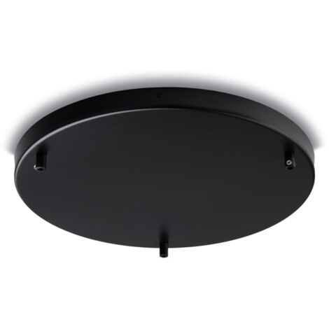 Rosace multicâbles en fer noir 40cm pour 3 ampoules – Artisanale – H.3cm – BL290PL3DM40NR – Bonetti Illumina