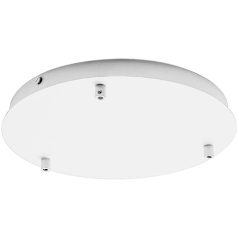 Rosace plafond ronde blanche IP20 Alice pour suspension – base moderne, 3 trous, connexion centrale, installation facile