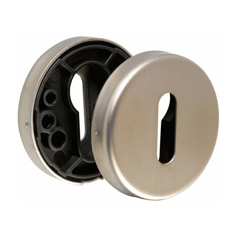 Rosace pour porte inox brossé 53mm – Vissage avec vis incluses – Compatible gamme LC – 81572