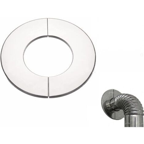 Rosace pour tuyau de poêle, rosace de recouvrement en acier inoxydable, manchon de tuyau, embout de cheminée, rosace de poêle, plaque de base (rosace de recouvrement, DN 100 mm)