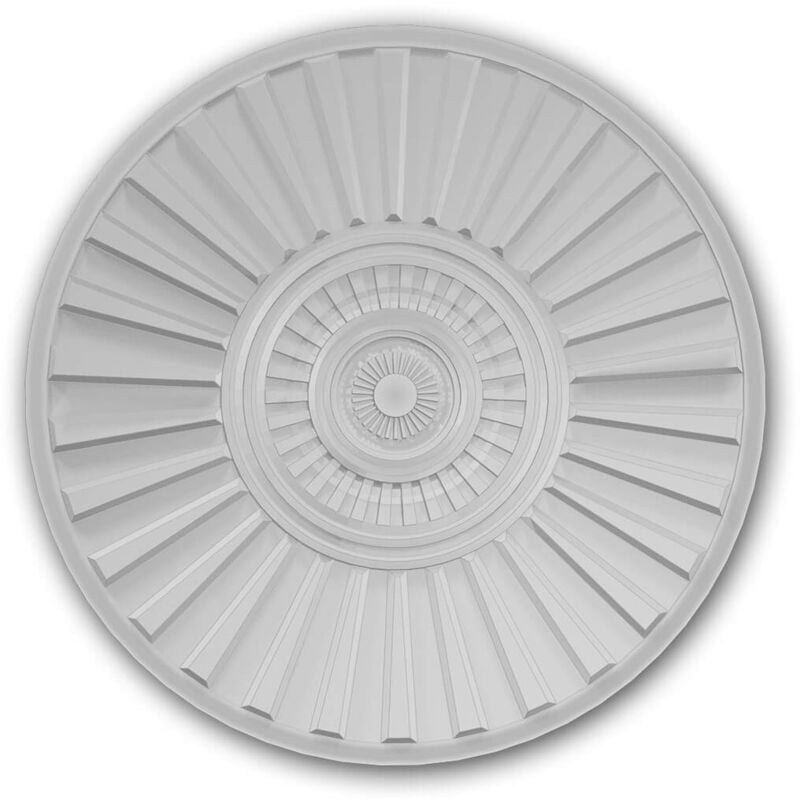 Rosace Profhome 156801 Médaillon Élément décoratif style Art déco blanc ø 35 cm