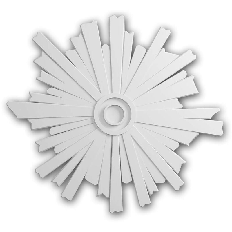 Rosace Profhome 156803 Médaillon Élément décoratif style Art déco blanc ø 45 cm