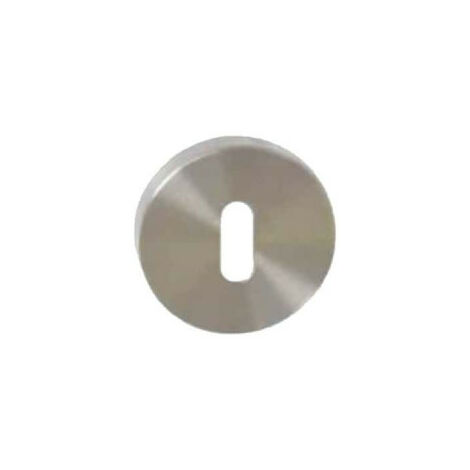 Rosace ronde à clé L – Finition inox brossé mat – Diamètre 54mm – Lot de 2 unités – Garantie inox AISI 304