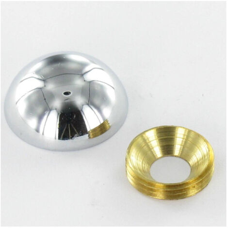 Rosace ronde ou cache vis (1 rosace et 1 cuvette de vis) Laiton chrome Diamètre 20-1 pièce