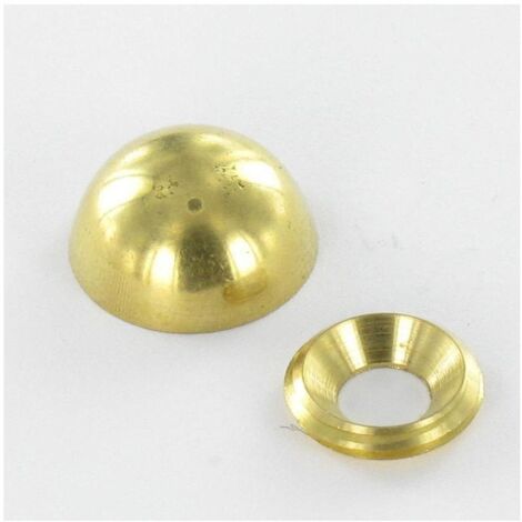 Rosace ronde ou cache vis (1 rosace et 1 cuvette de vis) Laiton Diamètre 15 Pour Vis M5-1 pièce