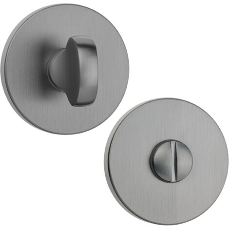 Rosace ronde pour poignée de porte intérieure de WC, finition satinée mate, Kuchinox