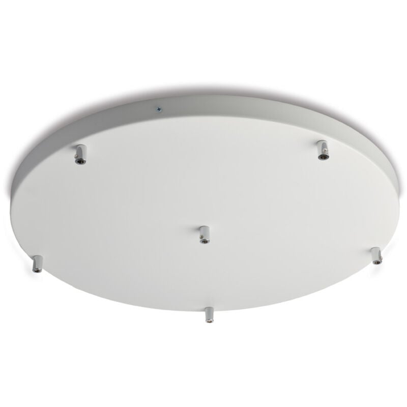 Bonetti Illumina - Rosace Rosace multicâbles en fer laqué blanc diamètre 50 avec 6 trous H.3 d.50 BL290-PL6-DM50-BCO