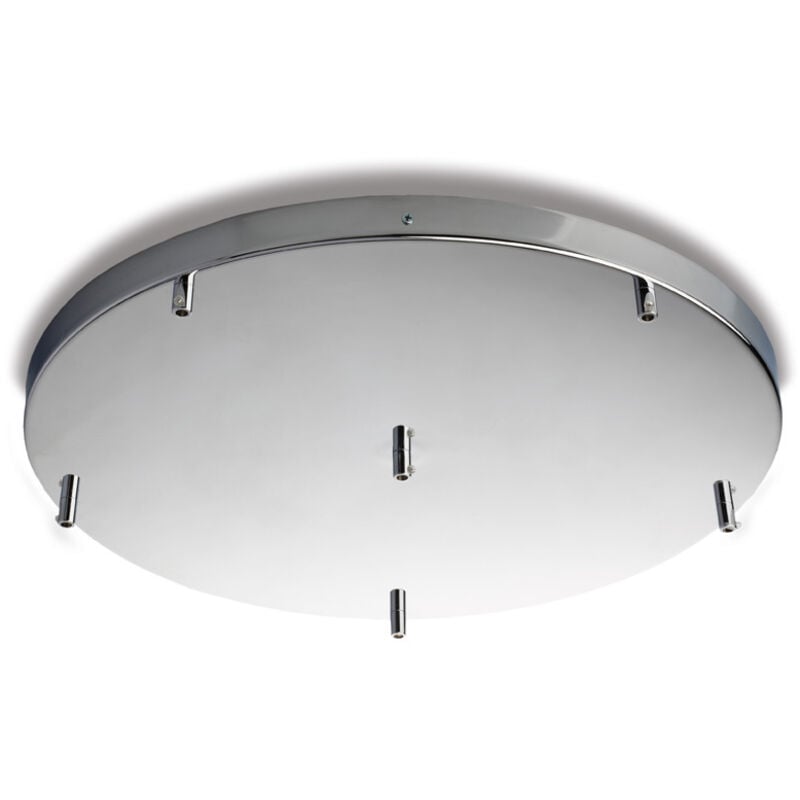Bonetti Illumina - Rosace Rosace multicâbles en fer chromé diamètre 50 avec 6 trous H.3 d.50 BL290-PL6-DM50-CR