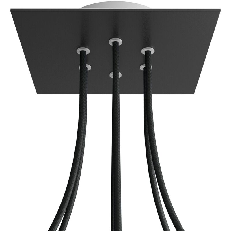 creative cables - Rose-One rosace carrée, 200 mm avec 6 trous et 4 trous latéraux