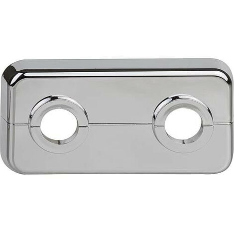 Rosaces doubles fendues, ABS LxlxH  95 x 50 x 7 mm, diam. 15 mm chromées, UE   10 pieces