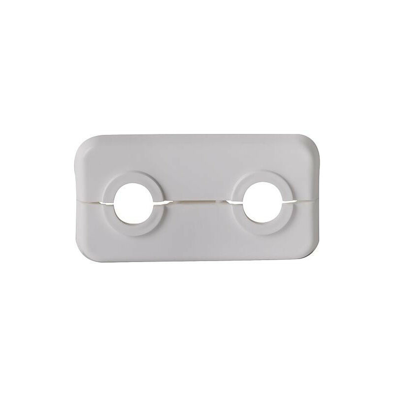 Rosaces doubles fendues, pp LxlxH 95 x 50 x 7 mm, diam. 15 mm blanches, 10 pieces