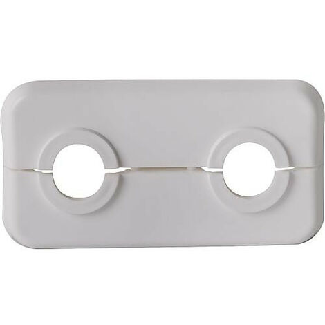 Rosaces doubles fendues, PP LxlxH 95 x 50 x 7 mm, diam. 15 mm blanches, 10 pieces