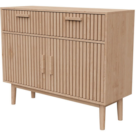 Rosahqnda Kommode Landhausstil 100x80x35 cm – Aufbewahrungsschrank in Holzoptik mit Kippschutz für Schlafzimmer, Wohnzimmer & Flur
