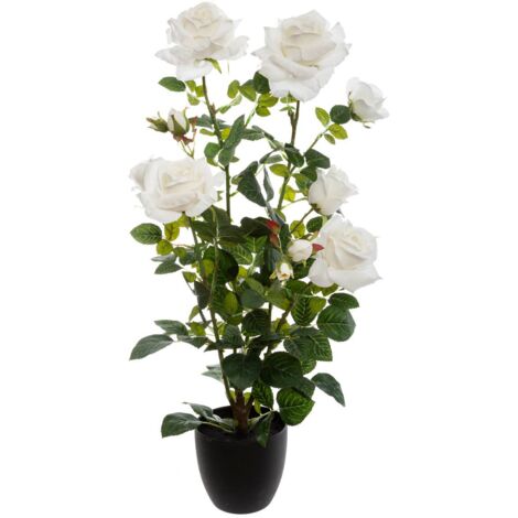 Rosal artificial en maceta de cemento H74cm - Atmosphera créateur d'intérieur