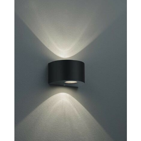 LAMPADA APPLIQUE NERA plafoniera DA ESTERNO MEZZALUNA 25X13 CM FARETTO :  : Illuminazione