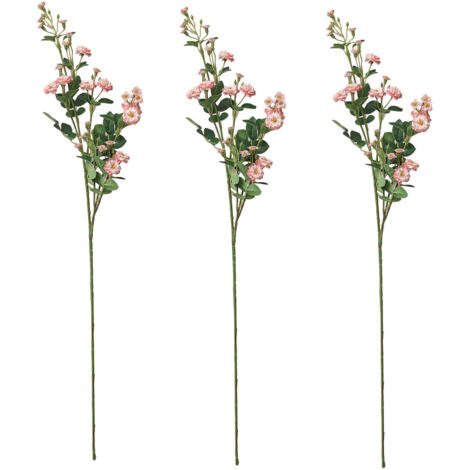 Rosas artificiales miniatura, tallos largos, 3 piezas, rosas pequeñas de seda, decoración de boda, arreglo, jarrón, flores secas, 50 cm
