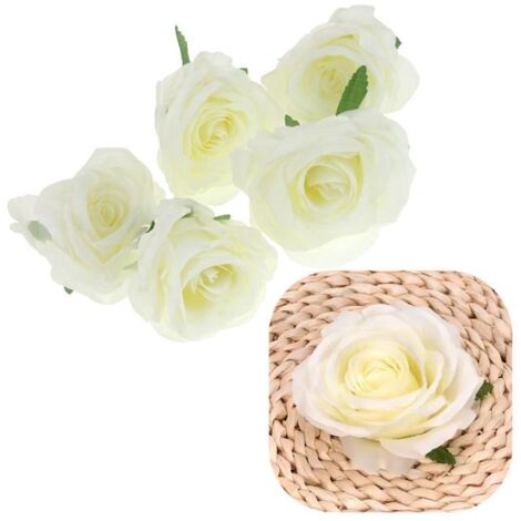 rosas artificiales para decoración de arreglos florales - Blanco
