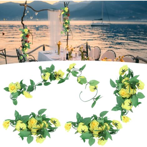 [Rosas artificiales para manualidades] [Flores para bodas] [240 cm/4 piezas] [Decoraciones de fiesta de seda coloridas]