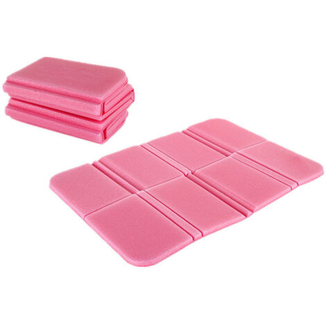 Rose 385&275&8 mm Coussin de siège extérieur pliable en 8 parties, imperméable, tapis de randonnée, coussin pour gazon extérieur