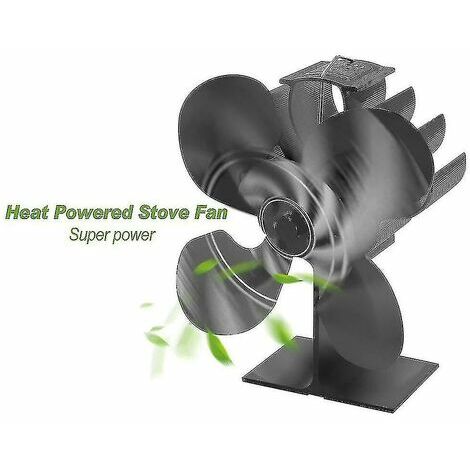Rose-4 Blades Hogar Chimenea Calefacción Estufa Ventilador