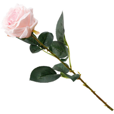 Rose artificielle de simulation haute anti-déformation résistante aux UV pour décoration mariage fête rose clair tissu soie