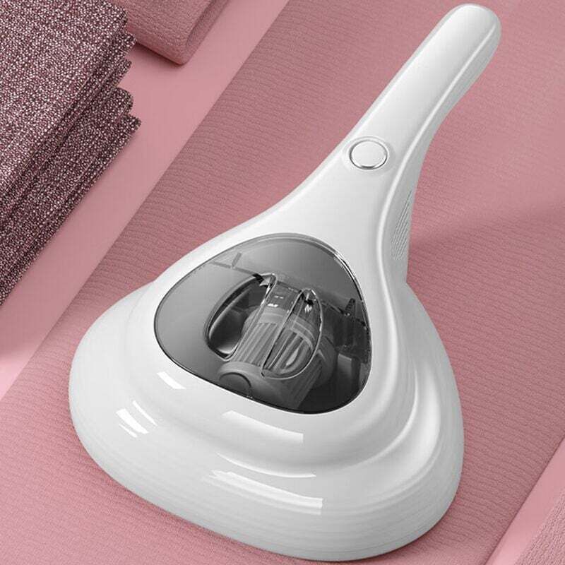 Rose Aspirateur à acariens avec lumière UV-C stérilisante Aspirateur à Matelas avec Filtre HEPA, détruit 99,9% de Tous Les acariens Nettoie et