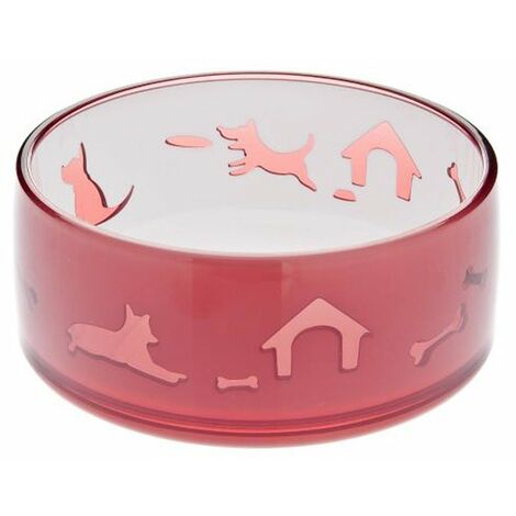Rose - Bol en plastique pour chats modèle Duoword