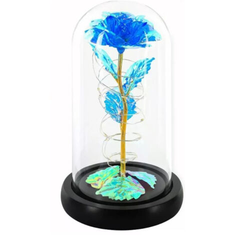 Rose en Dôme de Verre avec LED - Cadeau Romantique pour Femme, Épouse, Petite Amie - Anniversaire, Saint-Valentin, Mariage