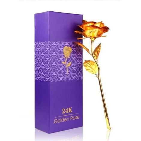 Rose en feuille d\'or 24 carats éternellement avec boîte cadeau Cadeau idéal pour Saint Valentin, Fête des mères anniversaire mariage