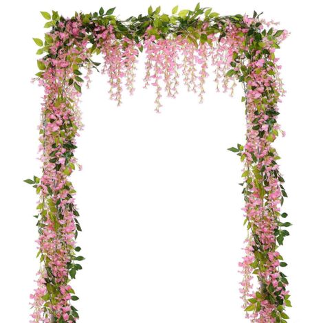 Rose-glycine Artificielle Guirlande De Wisteria Fleur Artificielle Suspendre De Simulation En Soie Dcoration De La Maison Mariage Jardin Party
