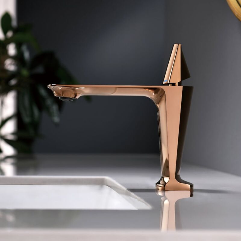 Rose gold brass basin mixer tap - Tureis