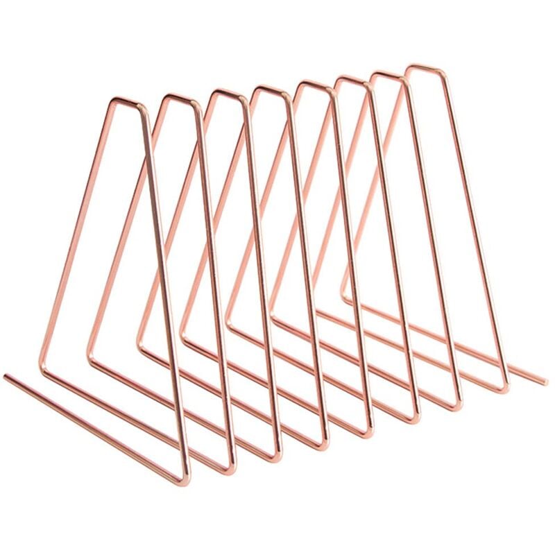 Image of Rose oro Magazine Rack, Triangle File Organizer, Book Shelf Magazine Holder, Metal Bookends, for Home Office Books Magazine and Newspapers