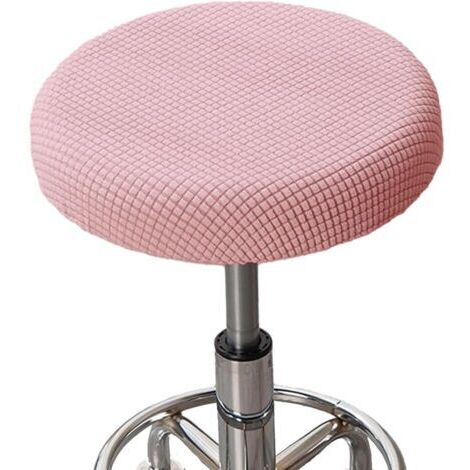 Rose Housse de Tabouret Rond, Housse de Chaise Ronde pour Tabouret de Bar, Protecteur de Chaise Doux, 30-36cm