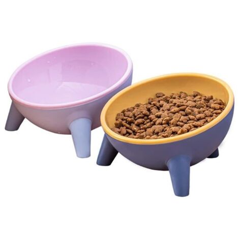 (Rose, Jaune, Turquoise)Gamelle pour Chat - Non spécifié - Inclinaison 15Dépenser - Matériau de qualité alimentaire - 260 ML - Triangulaire