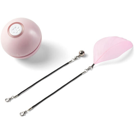 Rose Jouet Chat Interactif, Balle Intelligente Auto-Rotative Re