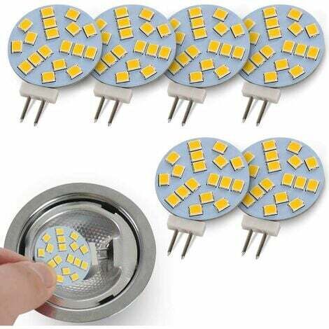 Rose-Lampes LED rondes G4 blanc chaud, 3 W remplace l'ampoule halogène à culot 20 W, 12 V AC/10-30 V DC, illuminant G4 pour luminaire encastré sous meuble, 6 pièces,