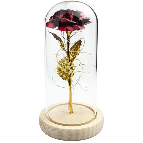 Rose l'infini avec guirlandes lumineuses - Rouge