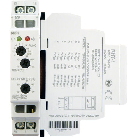 Rose LM Schaltschrankheizungs-Hygro-Thermostat-Kombination RHT-1 230 V/DC, 230 V/AC 1 Schließer (L x