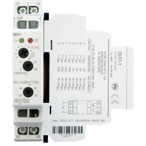 Rose LM Termoigrostato per armadio elettrico RHT-1 230 V/DC, 230 V/AC 1 NA (L x L x A) 90 x 64 x 17.6 mm 1 pz.